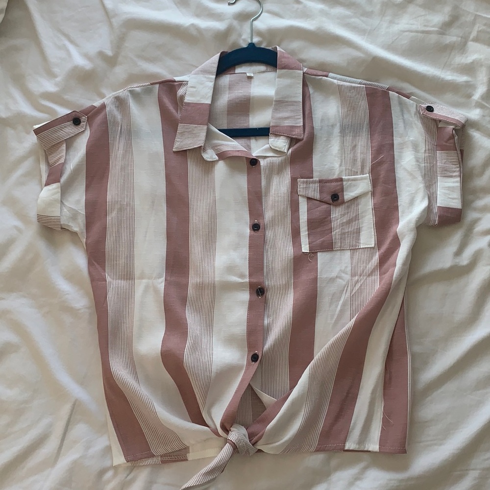 Striped collared shirt